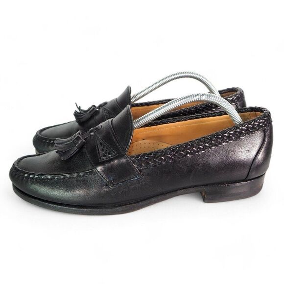 Allen Edmonds Maxfield Tassel Leather Slip-on Loafers 47711 Black Men's 10D - Picture 2 of 12